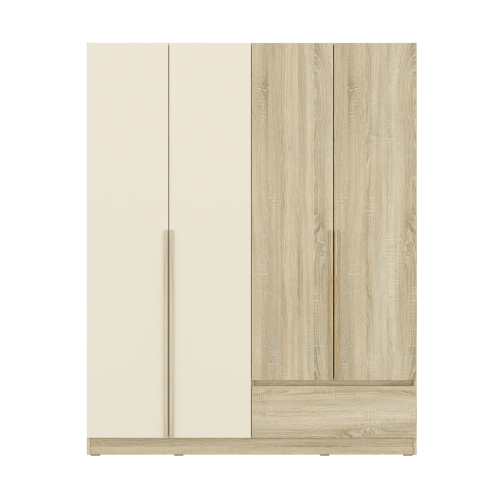 Hannie Wardrobe WO160-Solid Oak/Cream