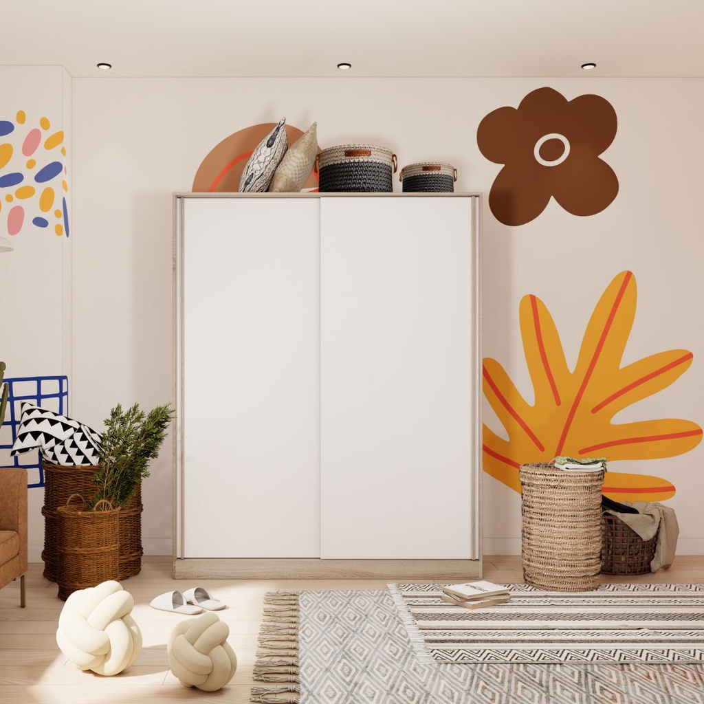 Prema Wardrobe WS160-Solid Oak/White