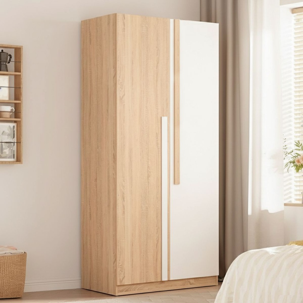 Go/Hoshino Wardrobe-WO120/Solid Oak/White
