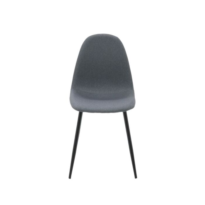 Jobeth Dining Chair/Black Steel/Grey-Blue Fabric