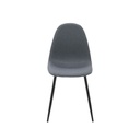 Jobeth Dining Chair/Black Steel/Grey-Blue Fabric