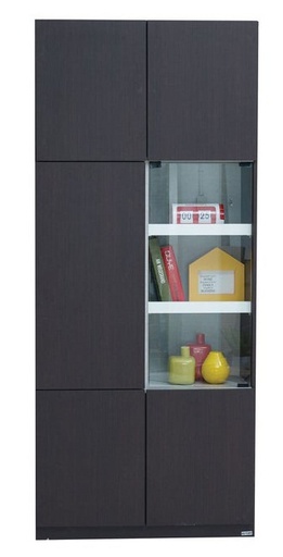 Hezzen Tall Cabinet CT80 - Wenge/Denim/White