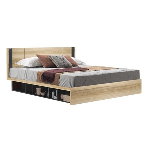 Patinal Bed 5ft - Lindberg Oak/Dark Grey