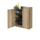 Urbani Shoe Cabinet 80cm wide - Lindberg Oak/Dark Grey