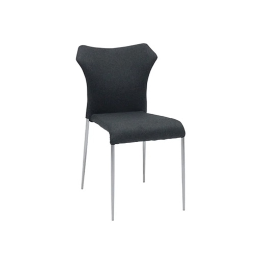 Toppa Dining Chair - Leg-Chrome - Grey/Fabric Black