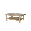 Adorn Coffee Table - Lindberg Oak/Clear Glass