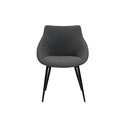 Leanna Arm Chair - Leg Black - Grey Fabric