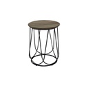 Sanity End Table D40 - Black Leg - Natural Wood