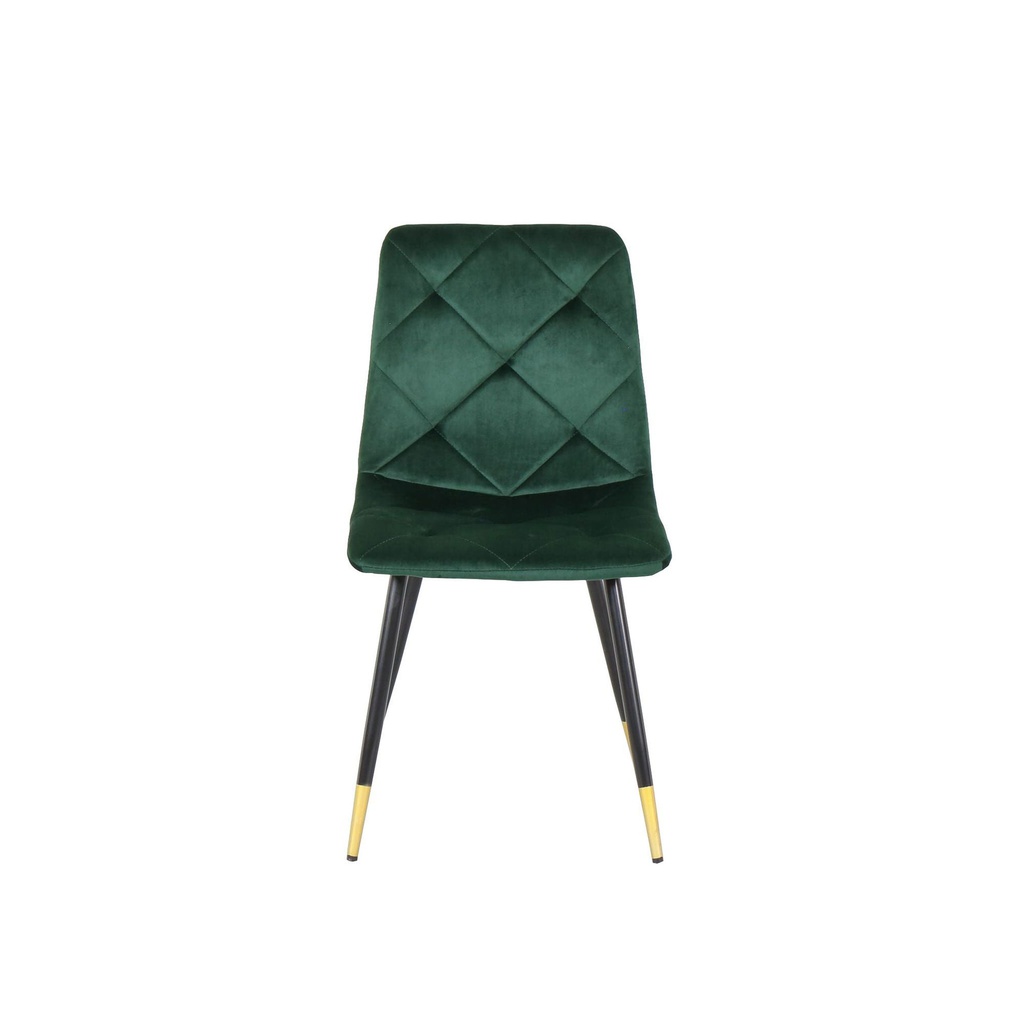 Tarish-B Dining Chair - Gold Black Leg - Green Velvet