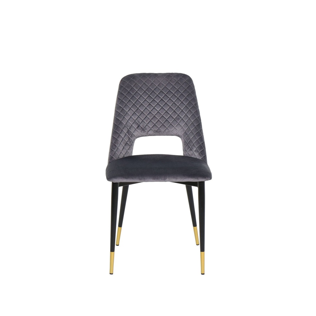 Tara Dining Chair - Gold/Black/Grey Velvet