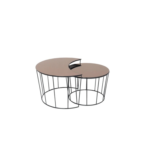 Sunmoon Coffee Table -Black Leg/Tea Glass