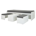 KC-Play Beddesk Sofabed-White/Grey Cushion