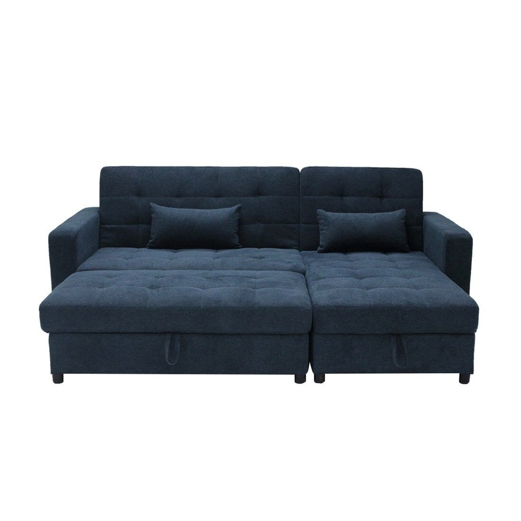 Coris Sofa Bed - Black Plastic Legs/Dark Blue