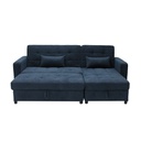 Coris Sofa Bed - Black Plastic Legs/Dark Blue