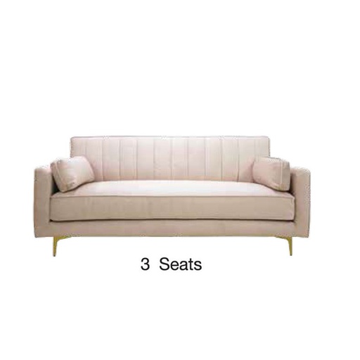 Alyssa Sofa 3 Seater-Pink Velvet
