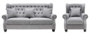 Luanda Sofa 3+1+1Seater - Fabric/Grey