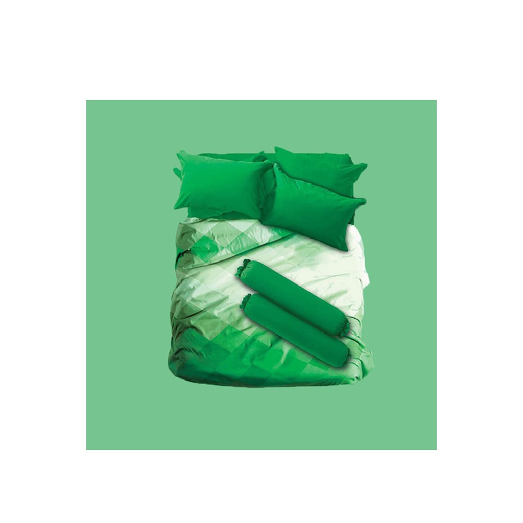 Lotus SoulMate Plain Green TS Fitted Bedsheet Set of 3pcs - LI-SM-13-13D
