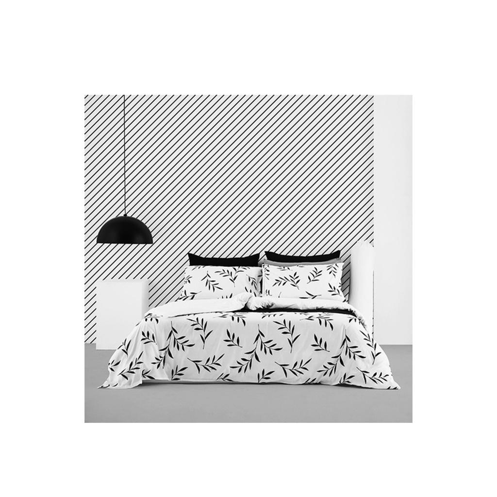 Lotus Black & White Comforter 90"x100" - LI-BW-02W