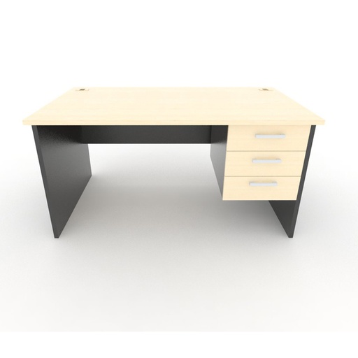 Access Office Executive Desk 150cm wide with attached Drawer Cabinet - Maple
