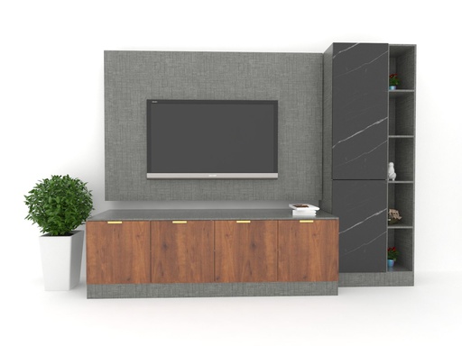 Contini Entertainment Unit TV160cm wide - Grey Linen/Legato 