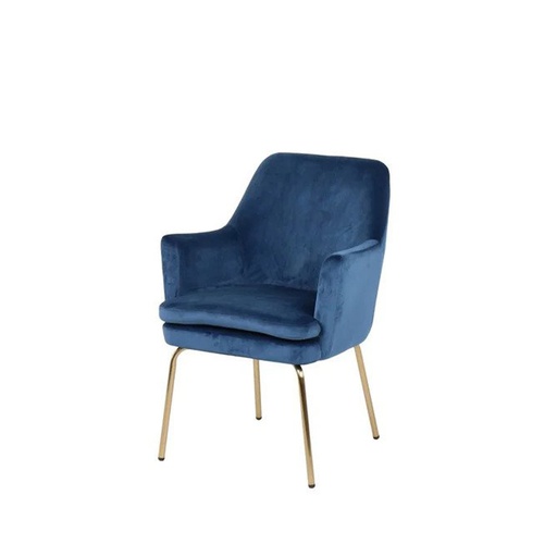 [19190612] A-Chisa Arm Chair - Blue Velvet