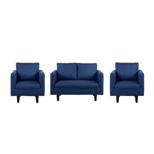Looms Riola Sofa Set 2+1+1 Seater - Plastic Legs/ Dark Blue