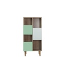 Looms Conell Cabinet -Solid Oak /White/Green