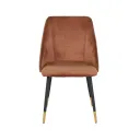 Lamy Dining Chair - Gold Black Leg - Brown Velvet