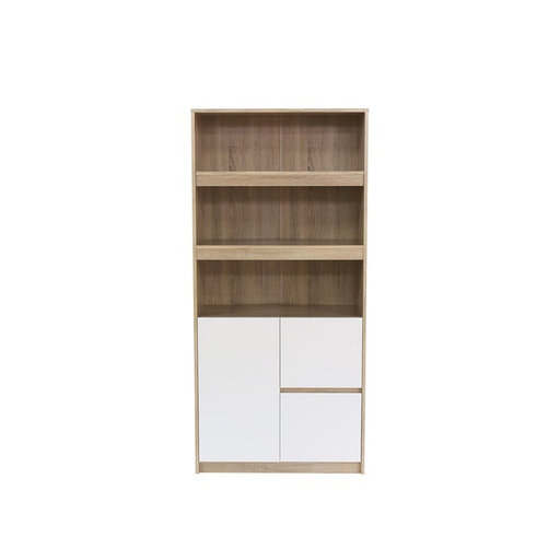[19210355] Looms Heidi Tall Cabinet CT80-Solid Oak/White
