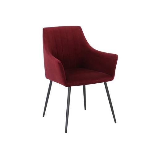 [19209417] Earla Dining Chair-Steel Black/Red Velvet