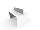 Trapez 150cm Office Workstation for 2 Person - White/Grey-Twist