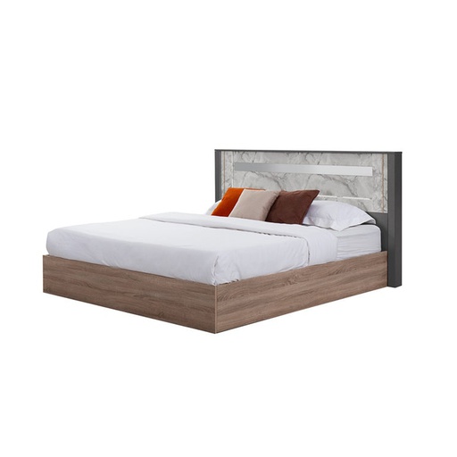 [19211095] Wishy Bed 5ft - Solid Oak/Shadow Linen/Moon Stone