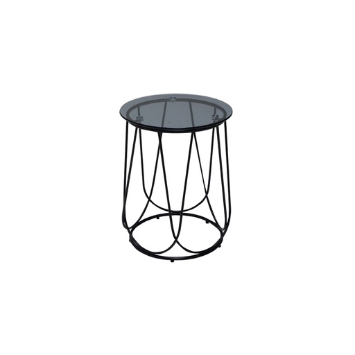 [19210397] Scotch End Table - D40#2 - Black/Black Grey Glass