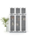 Trapez Showcase 120cm wide - Grey-Twist/Clear Glass