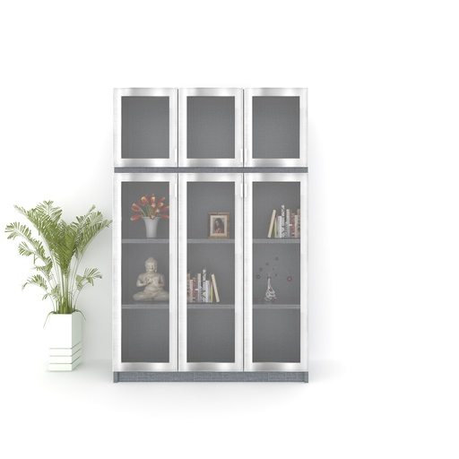 [Tpez-showcase-120] Trapez Showcase 120cm wide - Grey-Twist/Clear Glass
