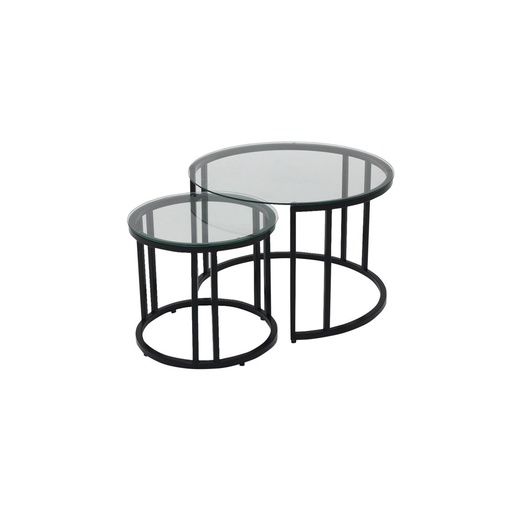 [19211510] Brinley Coffee Table-Steel Black Leg/Clear Glass Top