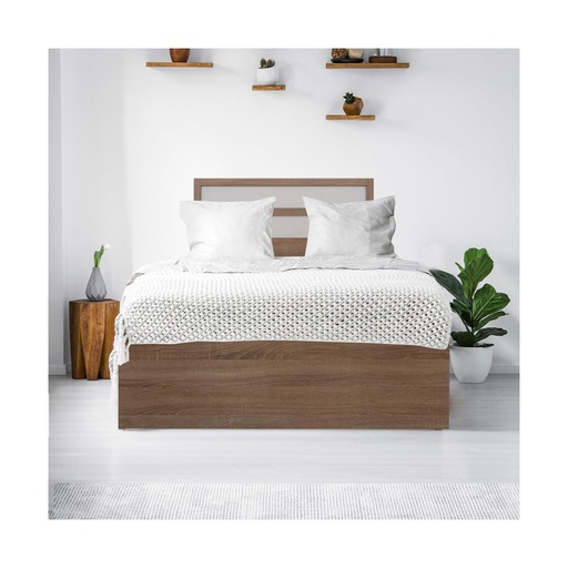 [19215492] Malfoy Bed 3.5ft - Solid Oak/White
