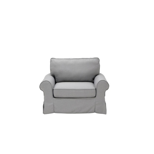 [19211452] Rayna Sofa 1 Seater-Black Plastic Leg/Light Grey