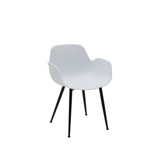 [19211387] Timson-B Dining Chair-Steel Black/White