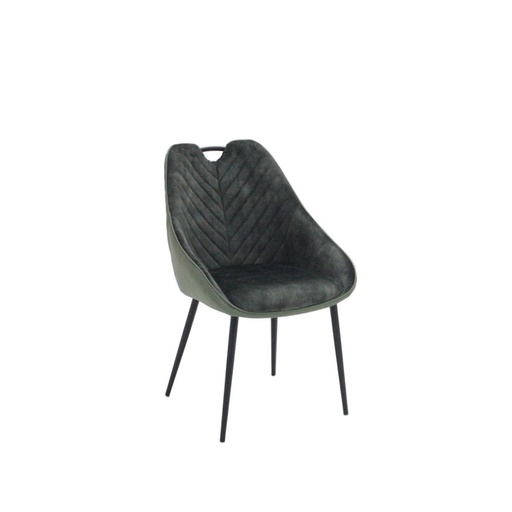 [19211004] Yoope#2 Dining Chair-Black/Green Velvet