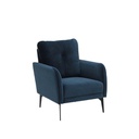 Anut Arm Chair - Steel Black/Dark Blue Velvett