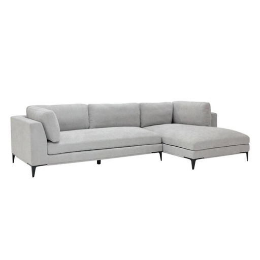 [19214679] U-Lara Sofa-Right Corner-Light Grey/Black Steel