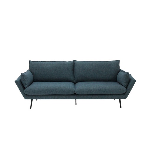 [19213084] Utah Sofa 3Seater - Steel Black/ Teal Blue Fabric
