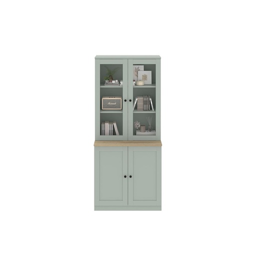 [19213675] Moneta Tall Cabinet CT80-Ultima Grey/Lindberg Oak