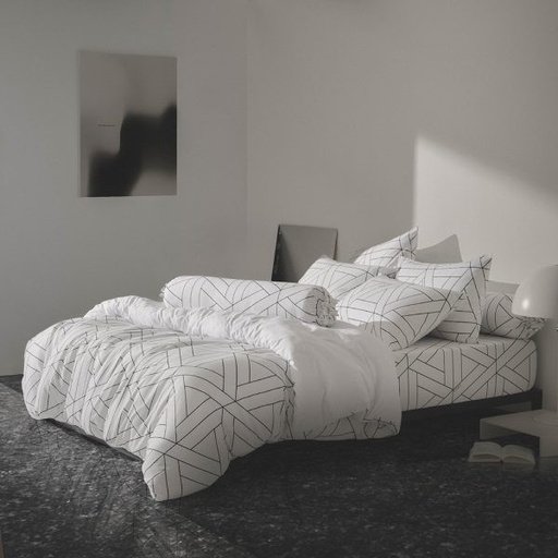 [BS5-KS-BROOKLYN-01W] Lotus Attitude Brooklyn - KS Fitted Bedsheet Set-5pcs - LTA-BS-BROOKLYN-BR01W