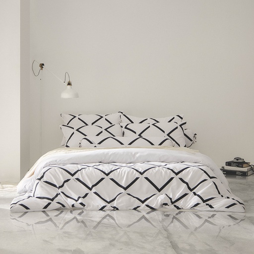 [BS5-KS-BROOKLYN-05W] Lotus Attitude Brooklyn - KS Fitted Bedsheet Set-5pcs - LTA-BS-BROOKLYN-BR05W