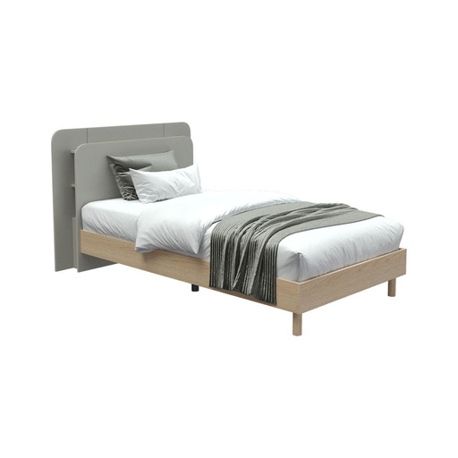 [19225685] Brooker Bed 3.5ft - BW - Lindberg Oak / Light Grey