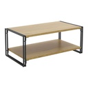 Lomas Coffee Table Steel Black Natural Wood