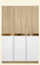 Adison Wardrobe 135/Solid Oak/White