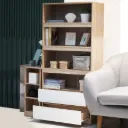 Harlie Tall Cabinet CT80-Solid Oak/White